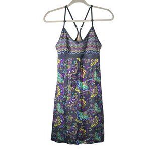 ATHLETA Shorebreak Mini Dress XS Multicolor Floral Paisley Print Swimwear Padded